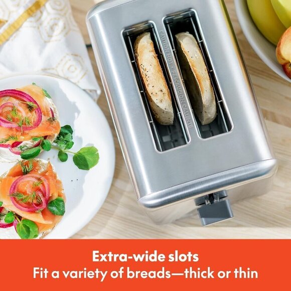 BELLA 2 Slice Stainless Steel and Toaster, Quick & Even Results Wide Slots - Picture 3 of 8